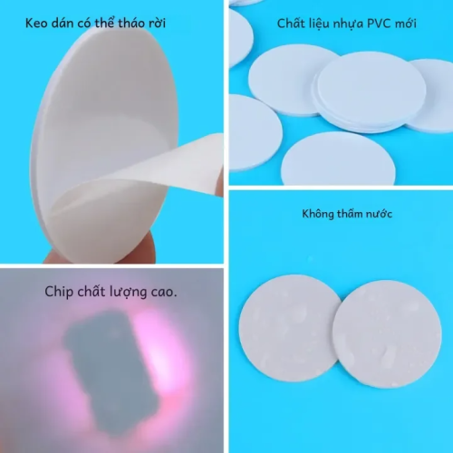 Thẻ NFC NTag215 Dán Dạng Tròn 2,5cm có keo dán 1 mặt Ghi Đọc Bằng Điện Thoại
